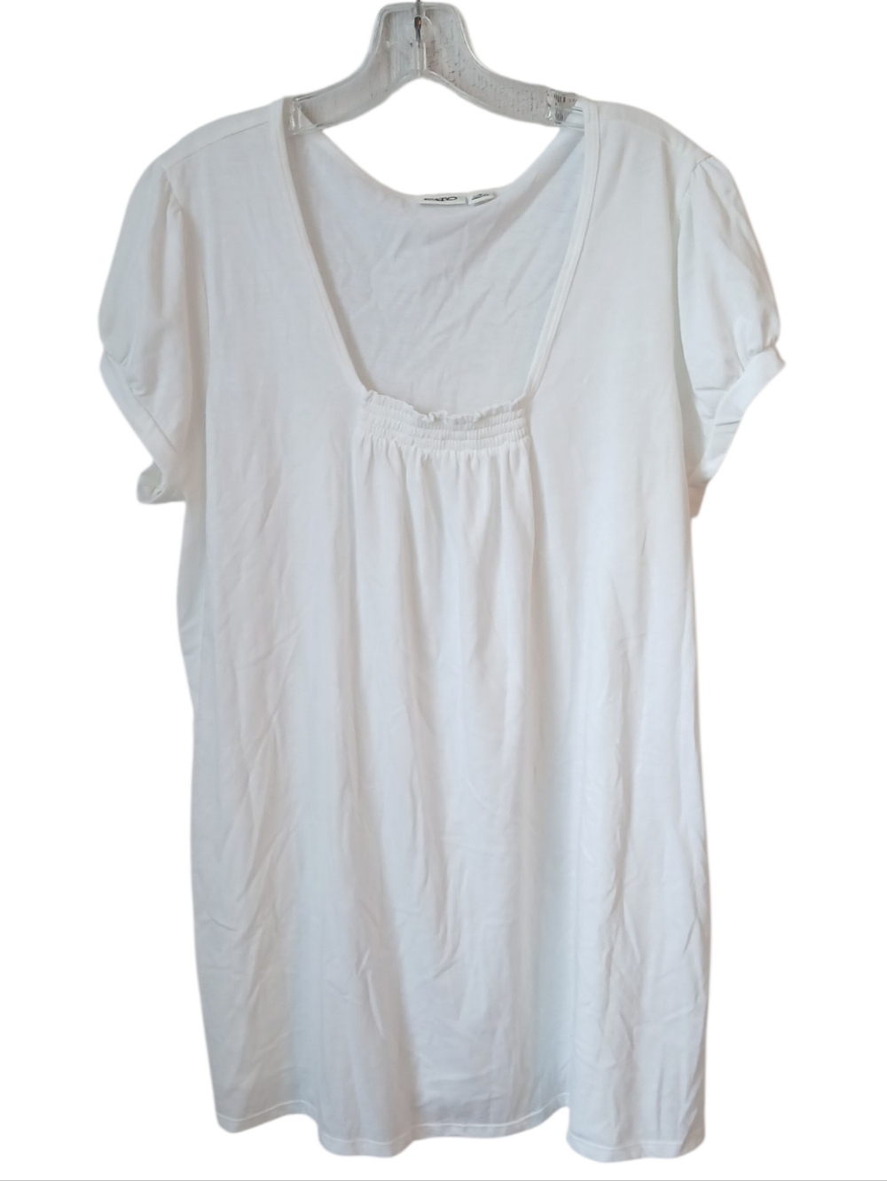 Cato White Short-Sleeve Scoop Neck Top Size XL